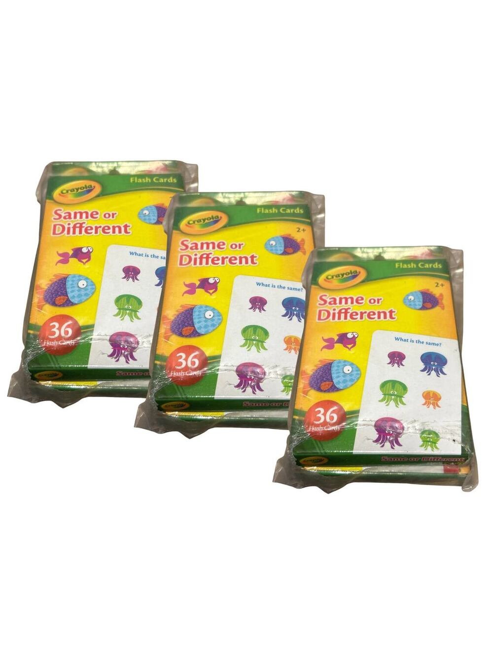 Crayola Same or Different Flash Cards 36 Cards Ages 2+ Learning 3 Pack